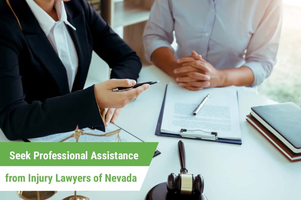 person and lawyer meeting after injury at personal injury lawyer in las vegas